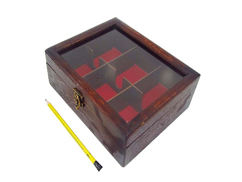 خرید عمده جعبه چوبی با درب شیشه ای مدل0419